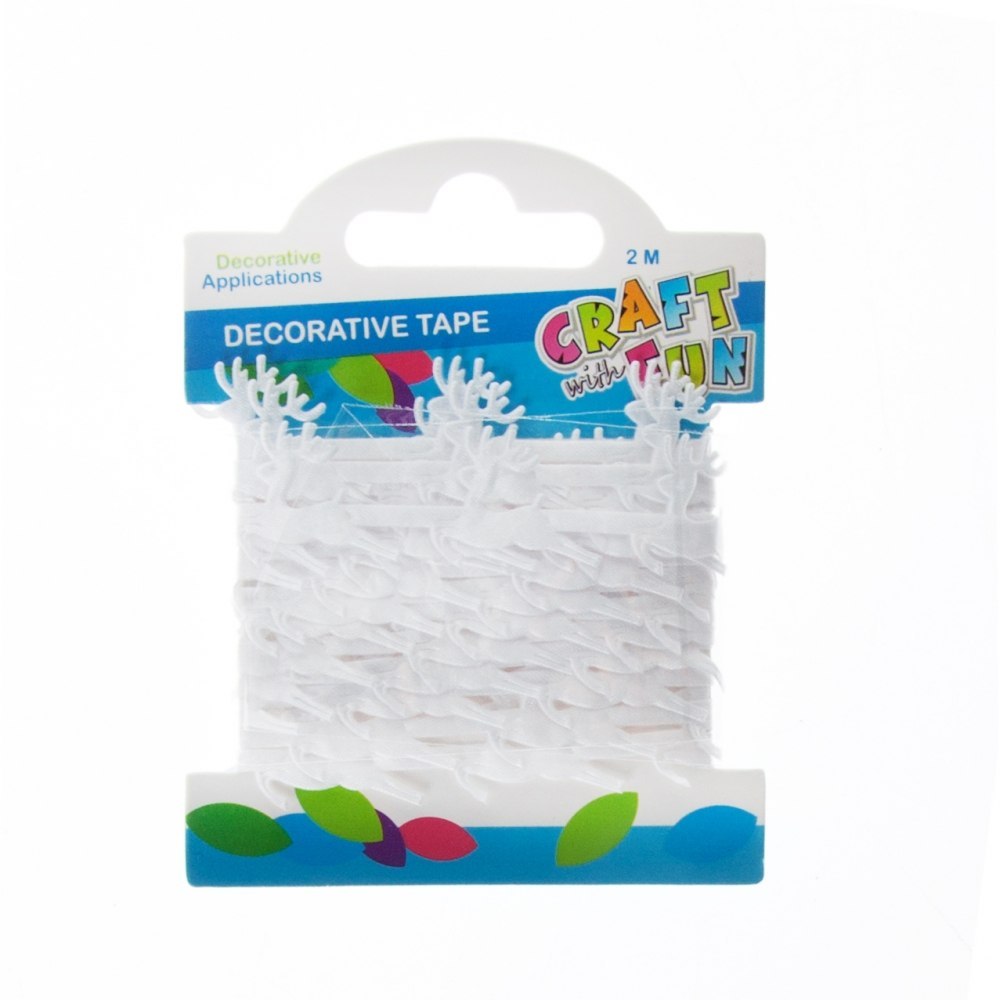 NASTRO DECORATIVO REINDER 2 M BIANCO CRAFT CON DIVERTIMENTO 463489